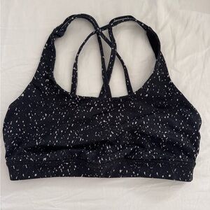 Lululemon energy bra black speckled 8